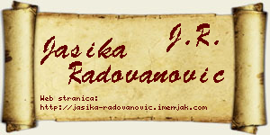Jasika Radovanović vizit kartica